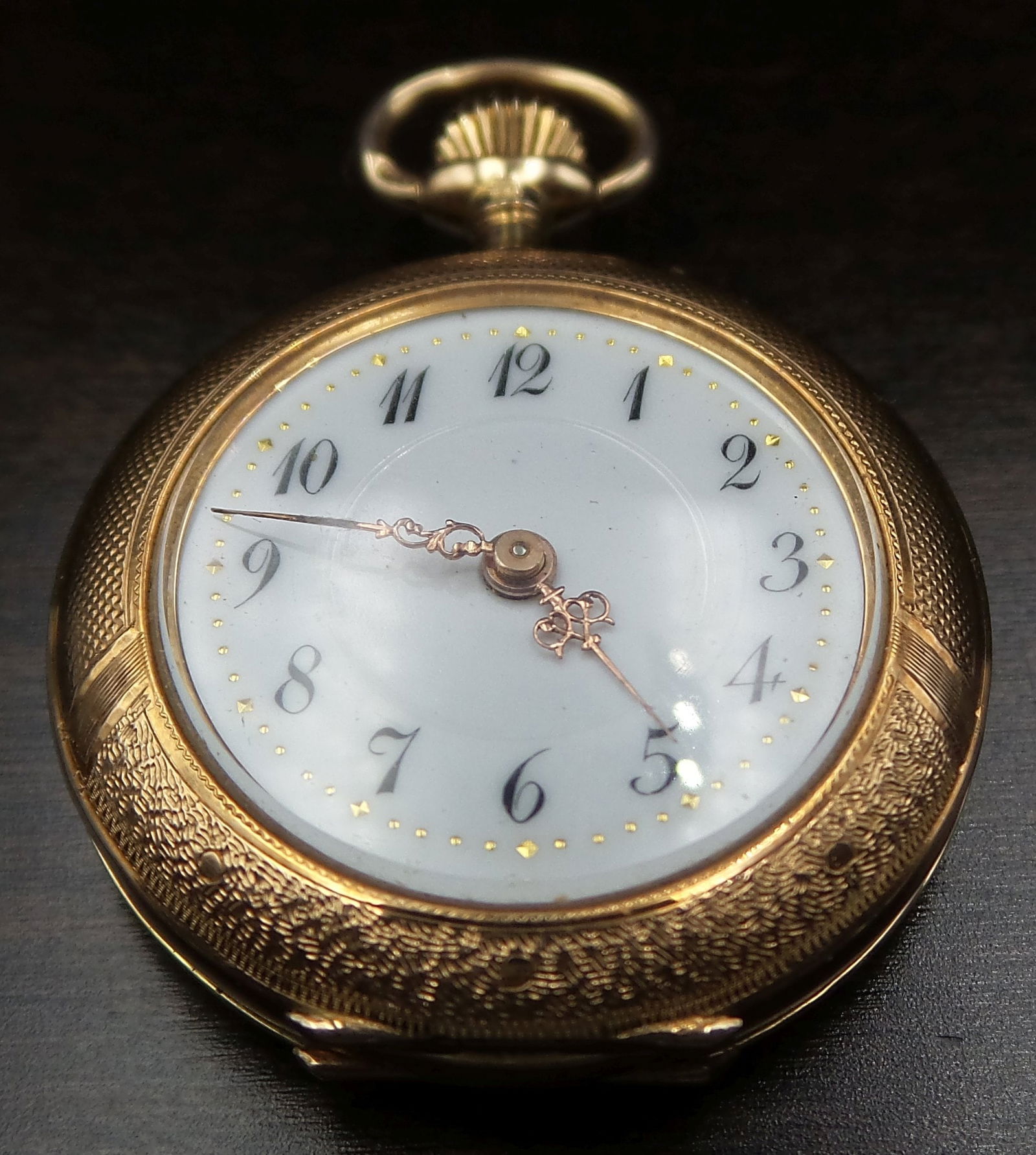 Antique ca. 1900 14K Gold & Enamel Pocket Watch (1 of 10)