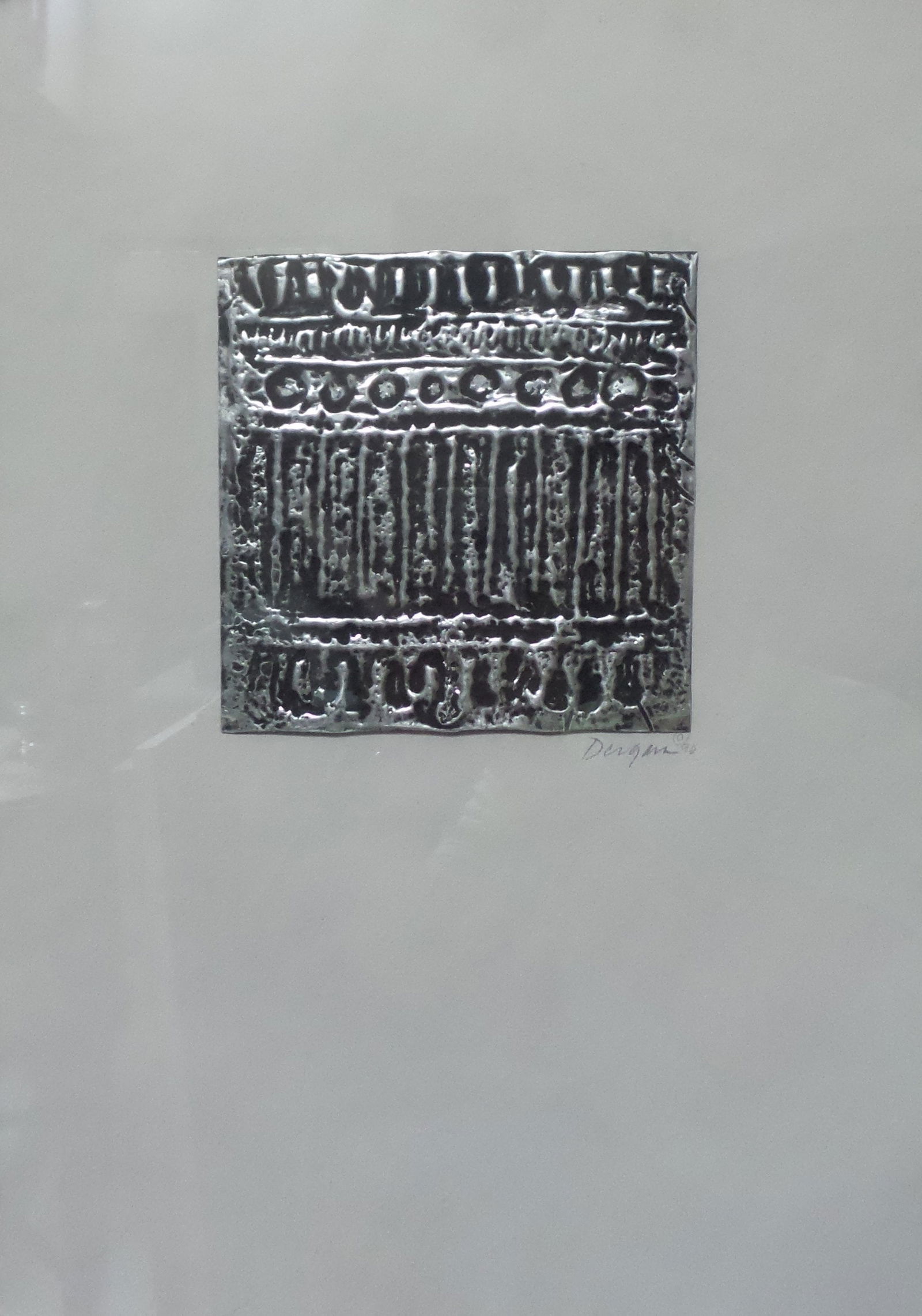 Unusual Brutalist Repousse Textured Silver Wall Art - Signed & Dated (1 of 5)