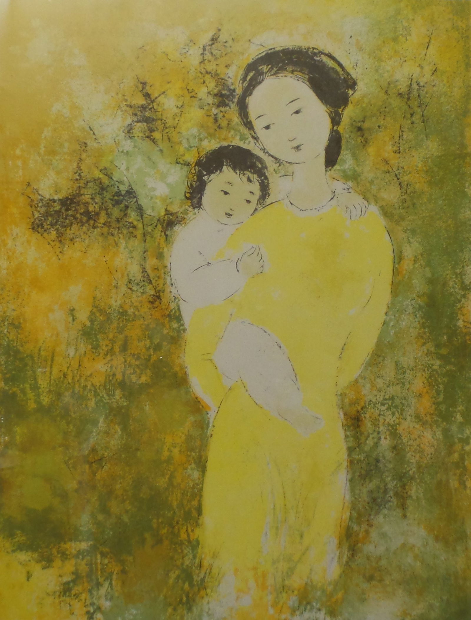 VU CAO DAM (1908-2000) Pencil Signed Ltd. Ed. Lithograph Vietnamese "Mother & Child" (1 of 5)
