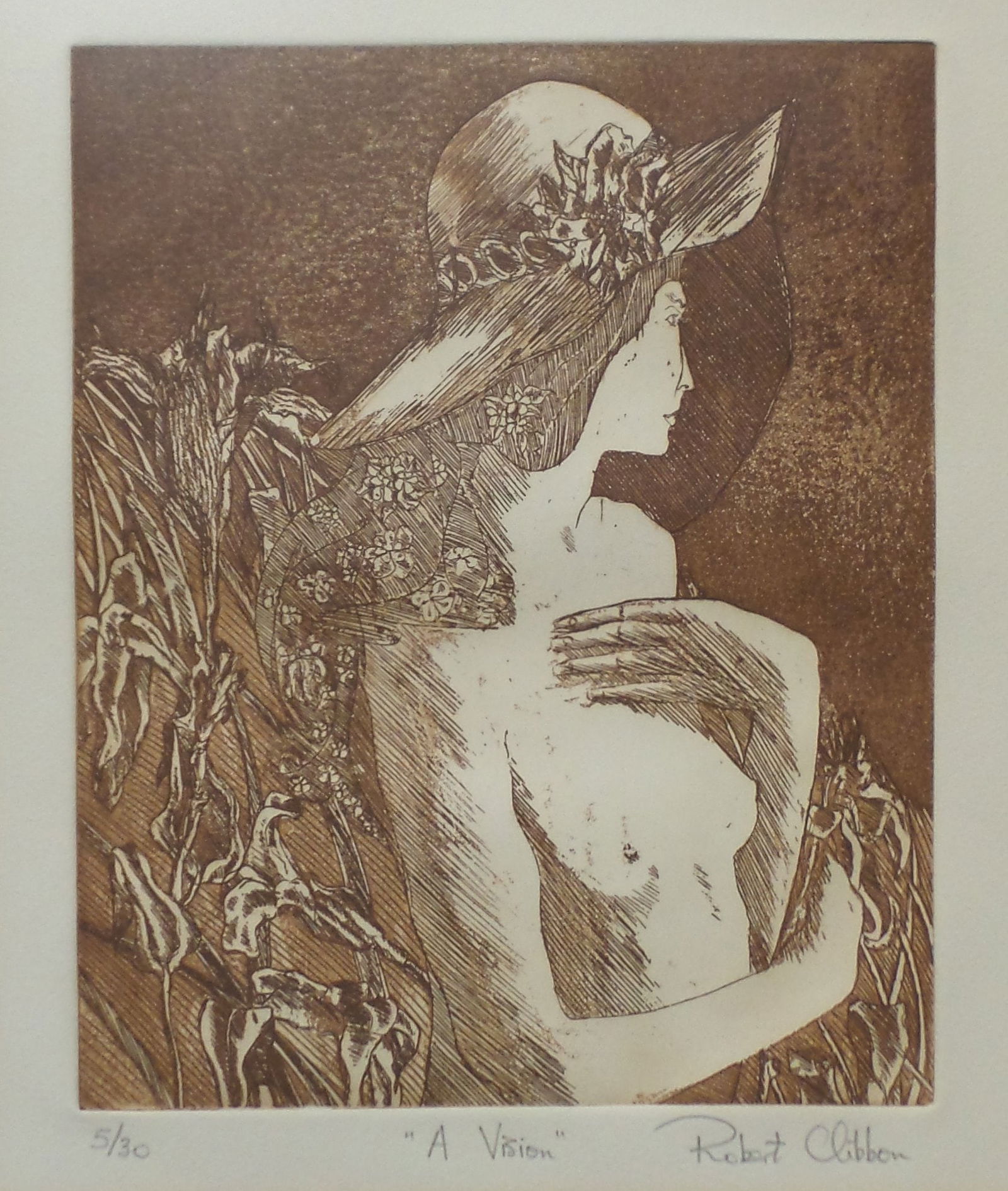 ROBERT CLIBBON "A Vision" Ltd. Ed.Color Etching Matted & Framed (1 of 6)