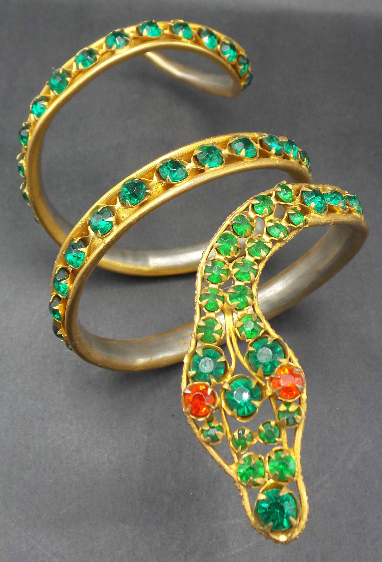 Rare 1930/60s AIDA at La Scala Italy Opera Costume Jewelry Snake Bracelet attrib. A. CORBELLA (1 of 8)