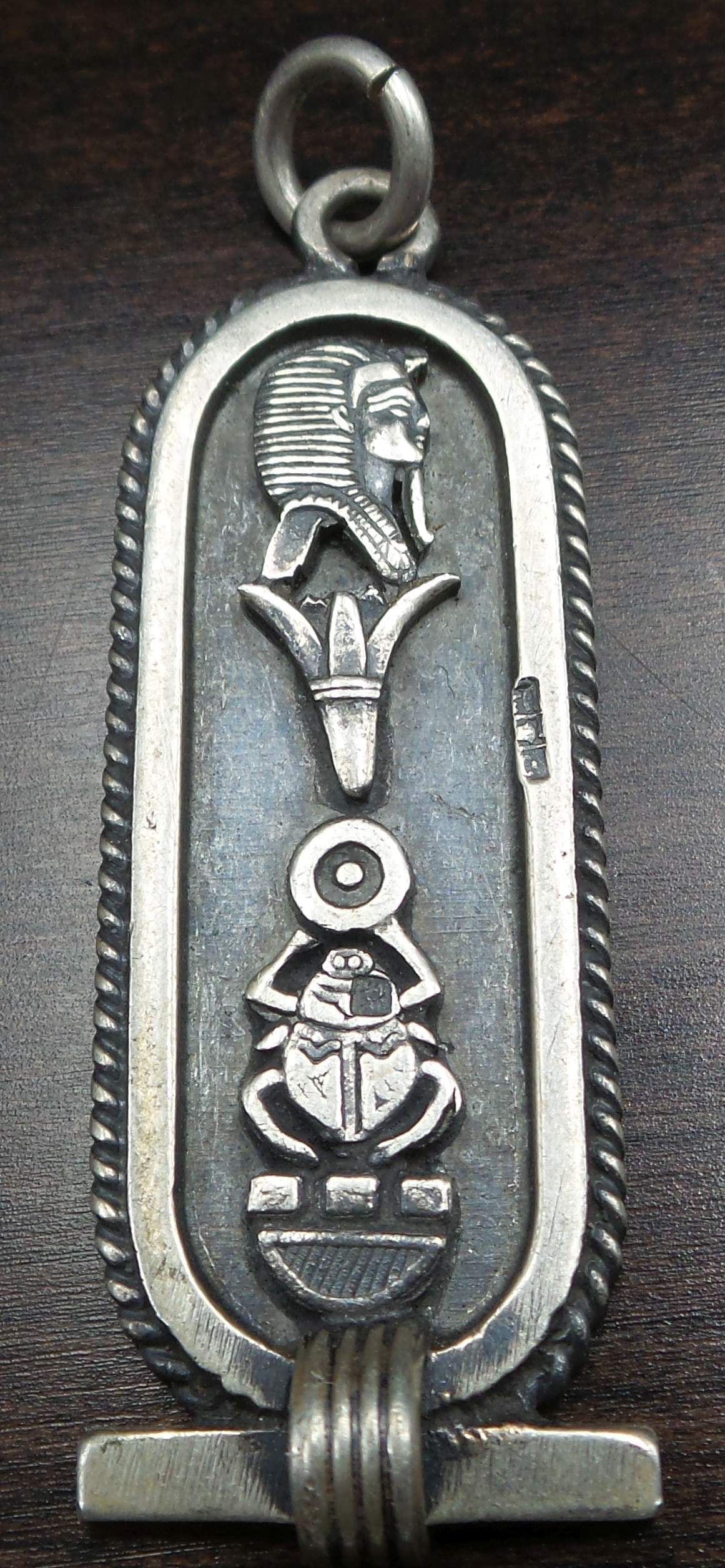 Vintage ca. 1930 Ancient Egyptian Hieroglyph Pharaonic Cartouche Pendant (1 of 5)