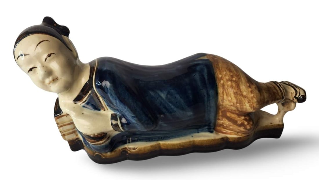 Antique Chinese Figural Ceramic Headrest, ca. 1820 (1 of 13)