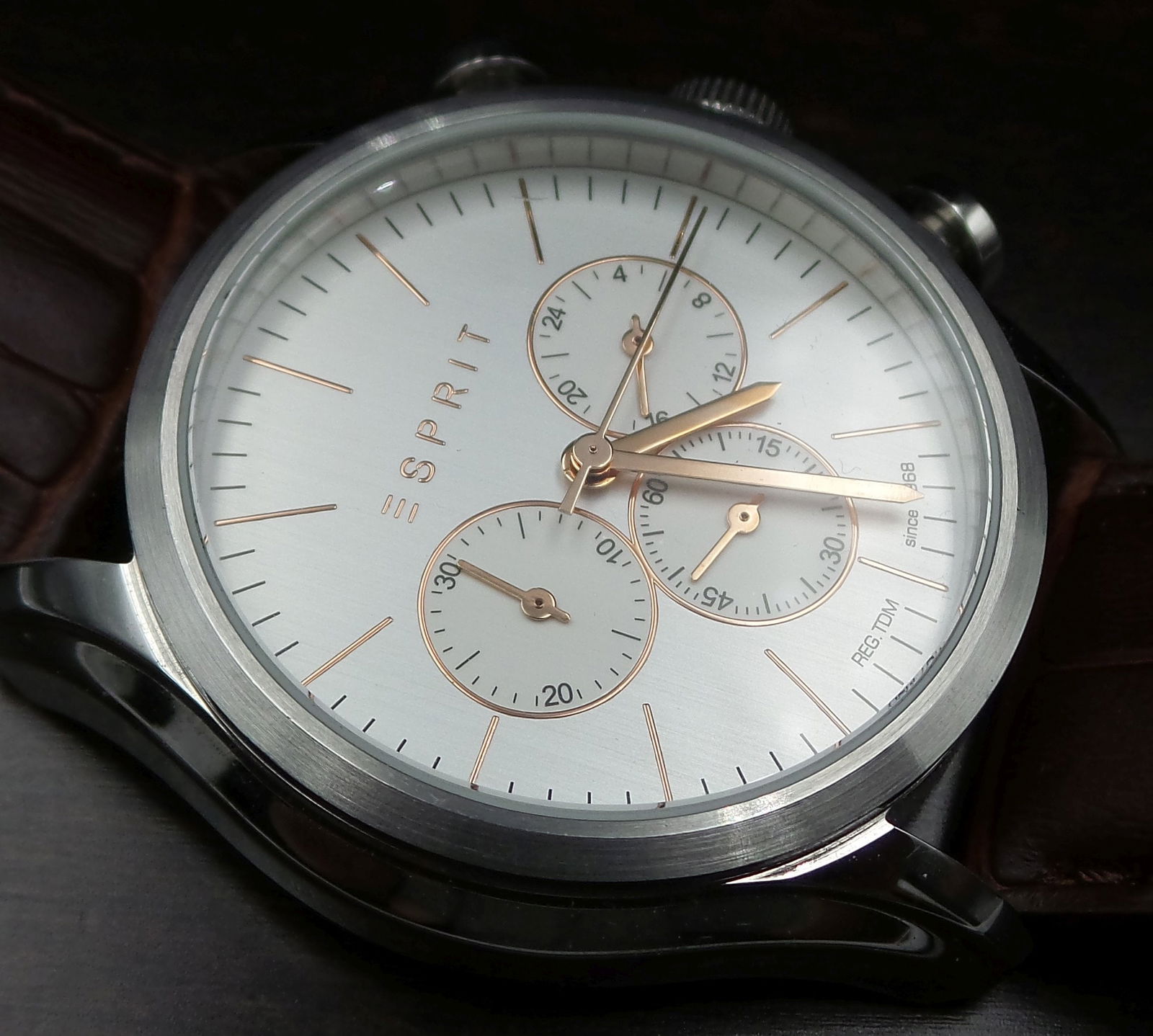 Vintage Never Worn ESPRIT Germany Quartz Wristwatch /w Leather Strap (1 of 6)