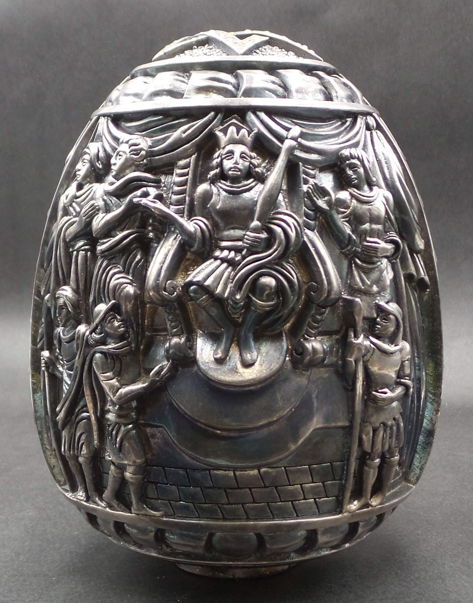 Judaica 1997 Heavy Greek Fine Silver Clad Large Egg / Etrog (1 of 10)