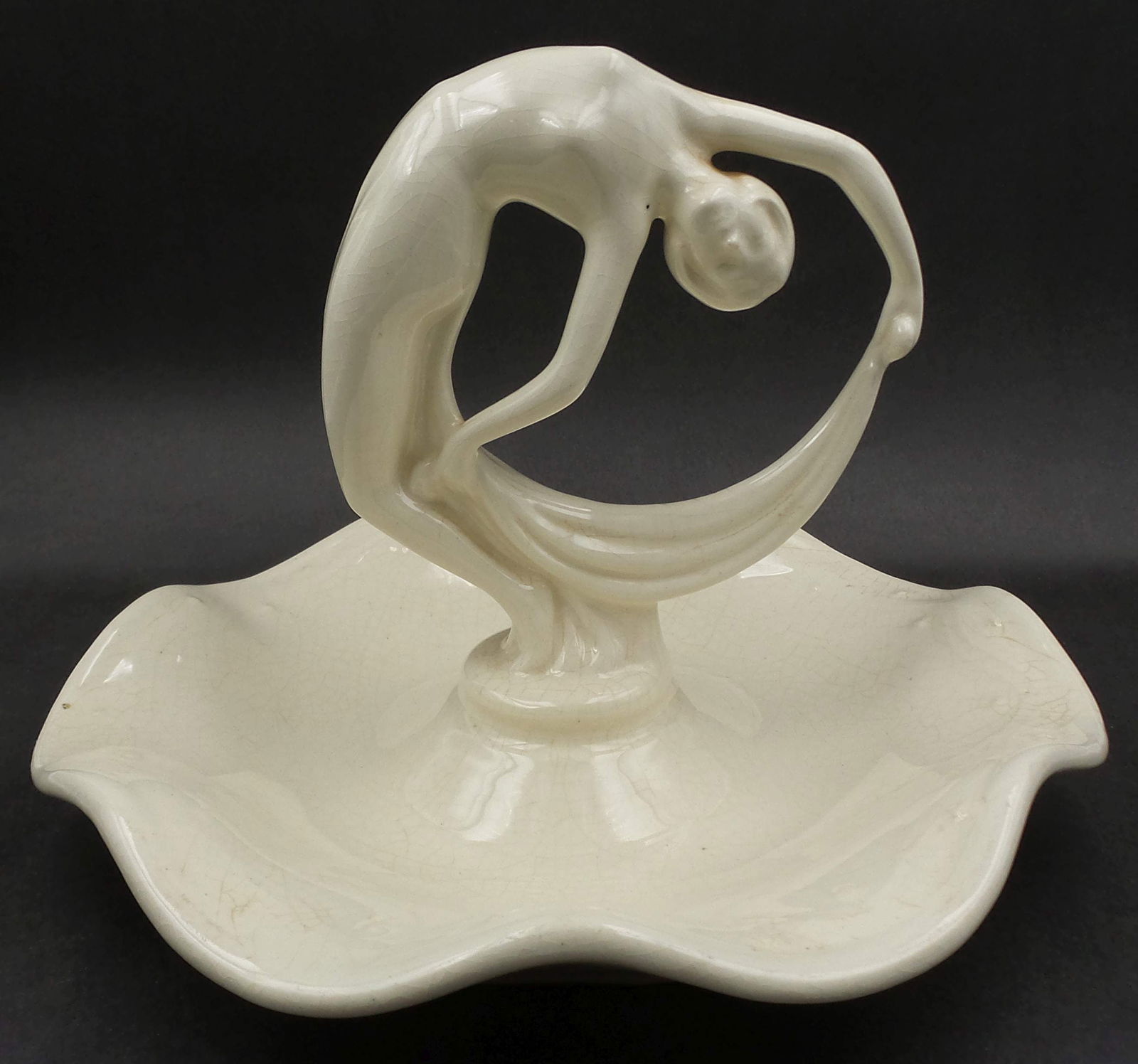 Ca. 1930 Art Deco Faience Dish, attributed to ERPHILA Germany (1 of 13)