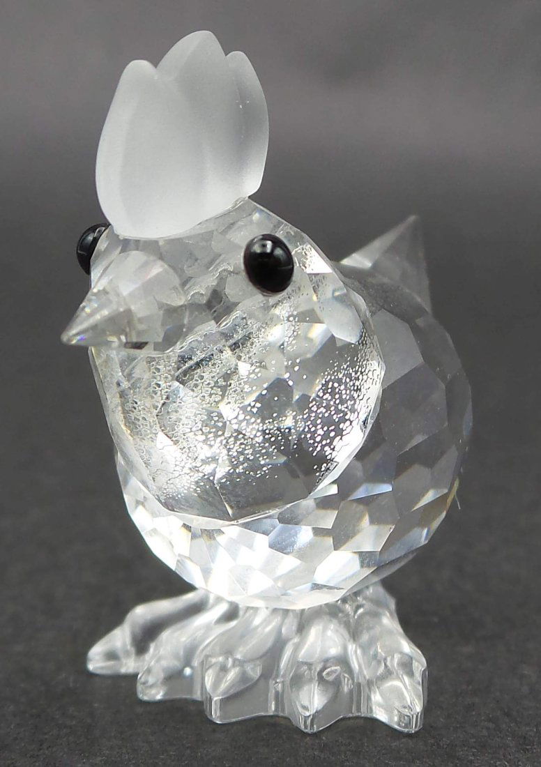 Vintage Pre-1989 Discontinued SWAROVSKI Silver Crystal Chicken Figurine (1 of 6)