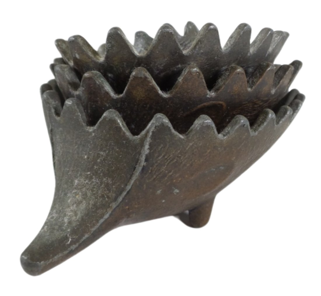 Set of Unusual Vintage Stacking Hedgehog Bronze Weights or Ashtrays (1 of 4)