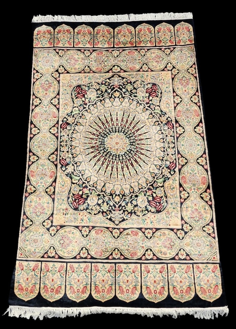 Vintage Handmade Natural Wool Chinese Rug (1 of 9)