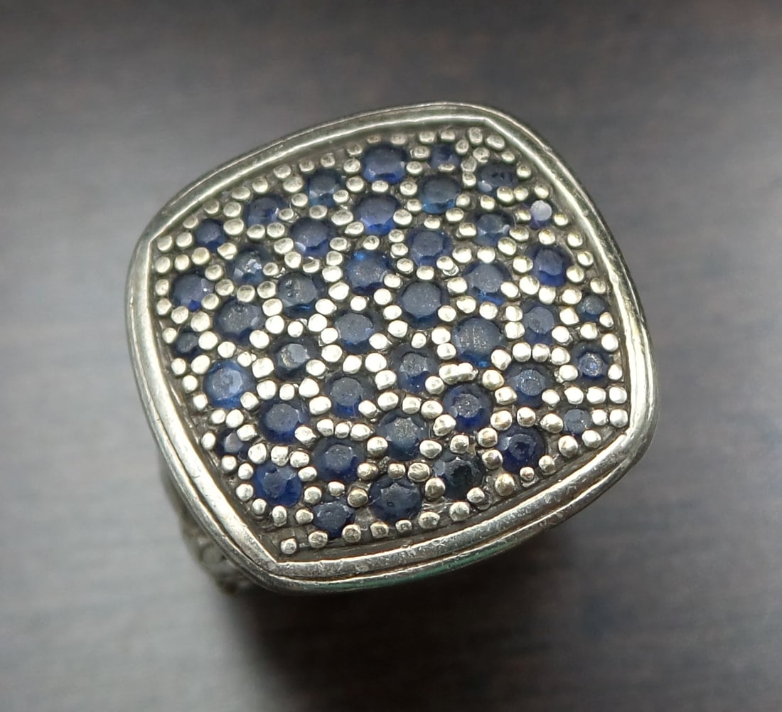 Unusual Vintage JOHN HARDY Sterling Silver & Black Onyx Designer Ring (1 of 7)