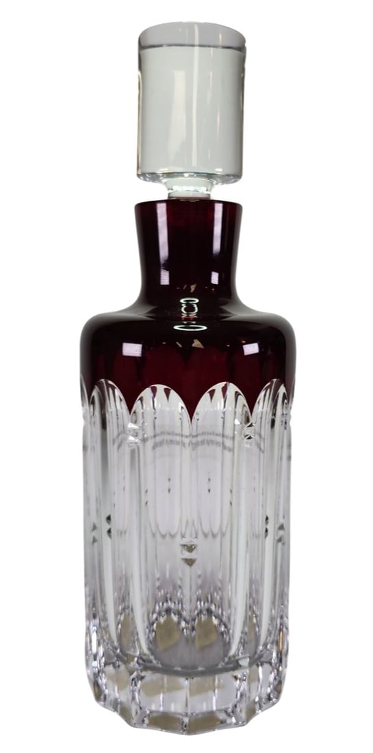 Rare Vintage WATERFORD Mixology TALON Red & Clear Lead Crystal Decanter (1 of 8)