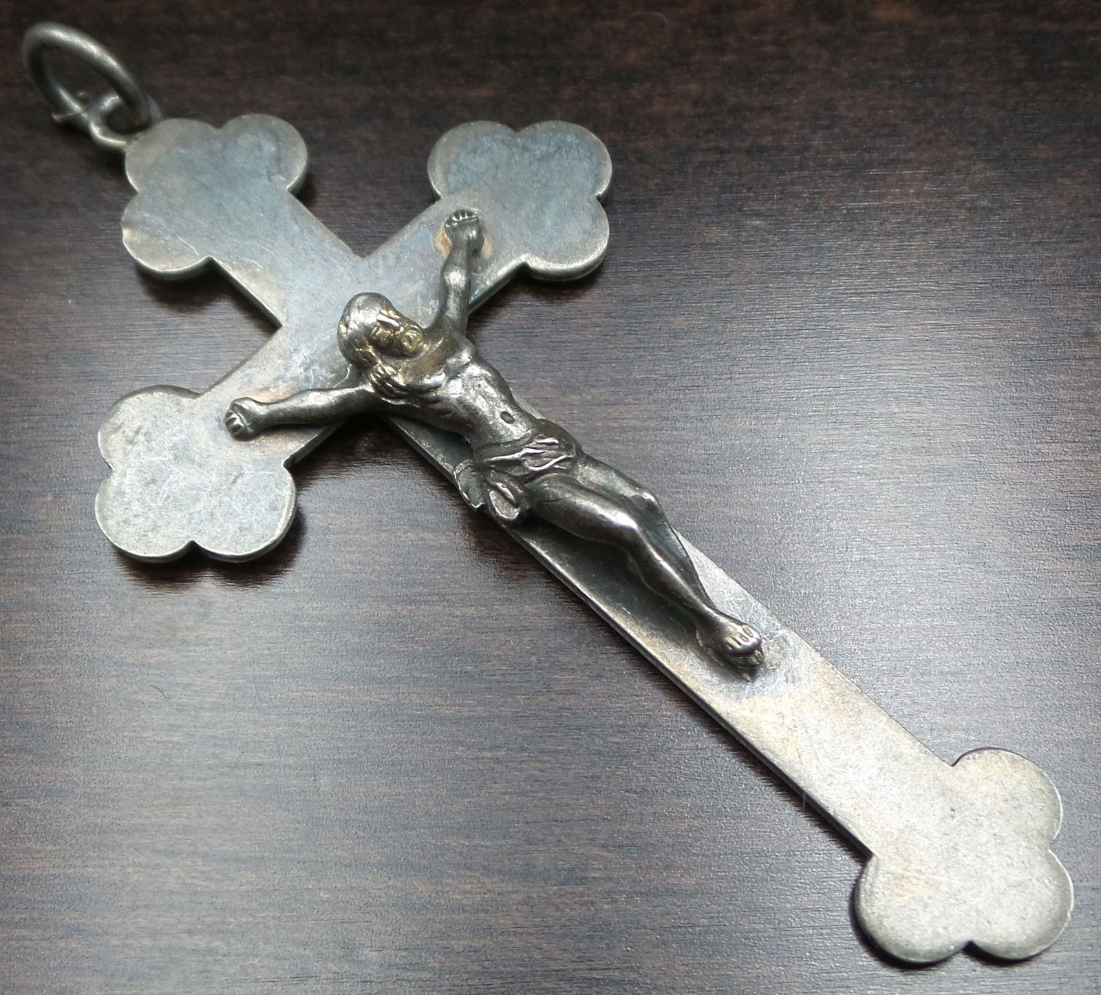 Antique British Sterling Silver Christian Crucifix Pendant (1 of 6)