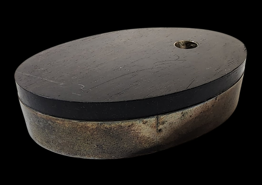 Stylish Vintage Sterling Silver & Hardwood Designer Pen / Pencil Desk Holder (1 of 5)