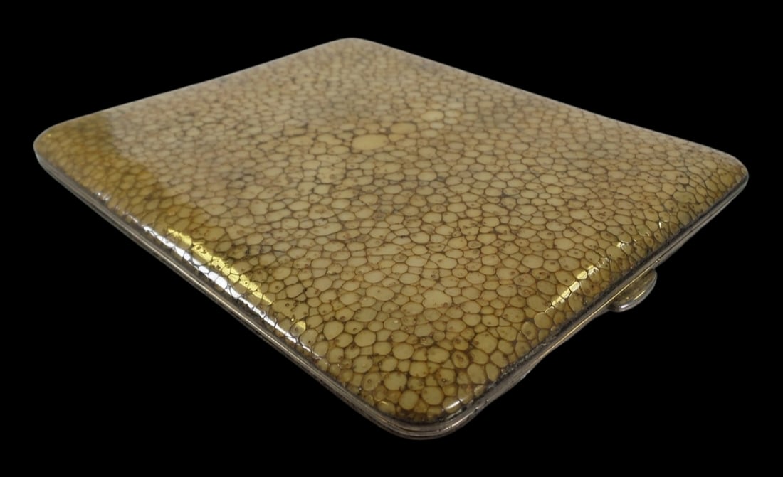 Vintage ca. 1940s Rectangular Beige Shagreen Cigarette Case (1 of 4)