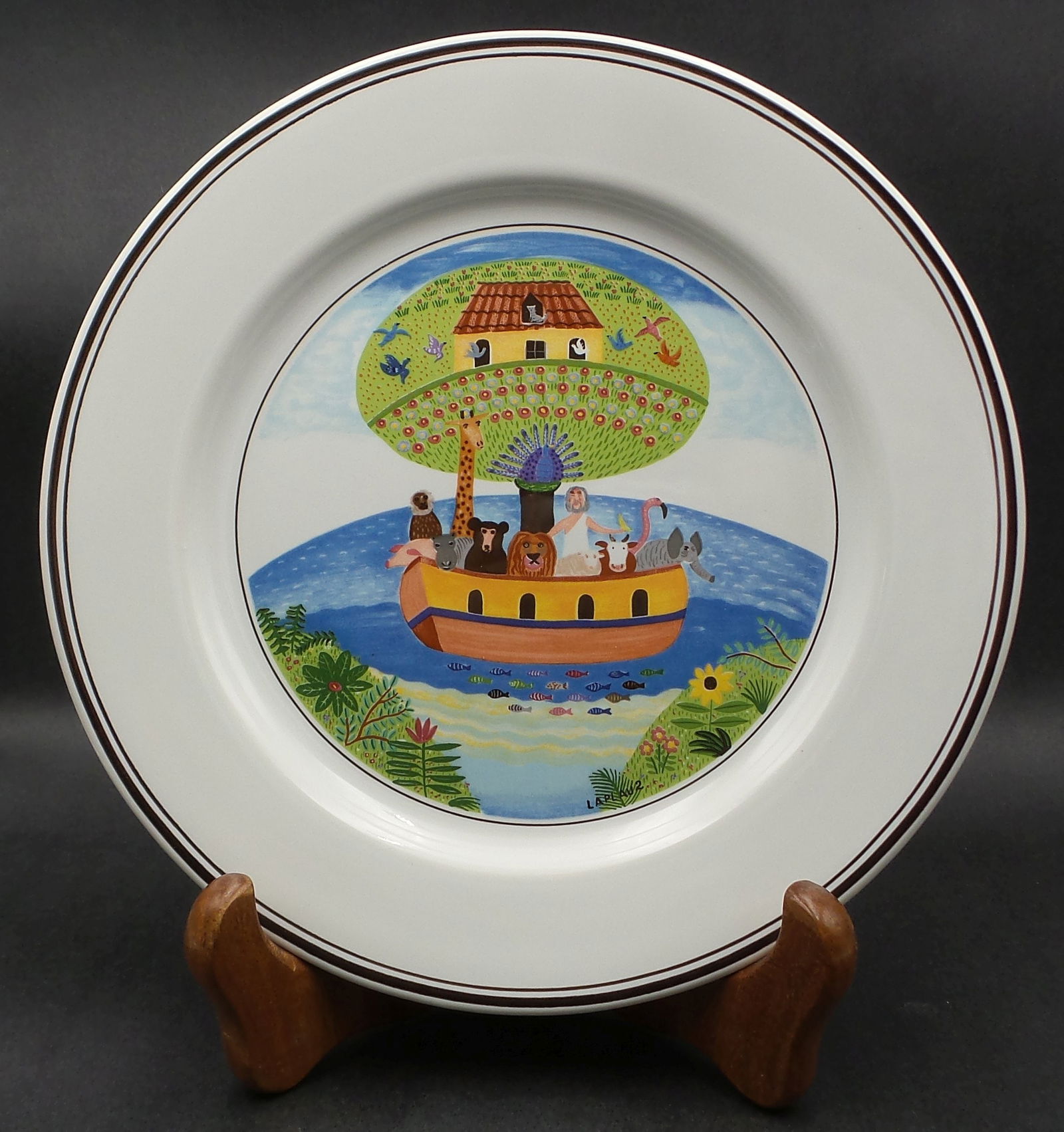Vintage VILLEROY & BOCH Design Naif Porcelain Plate "Noah's Ark" (1 of 4)