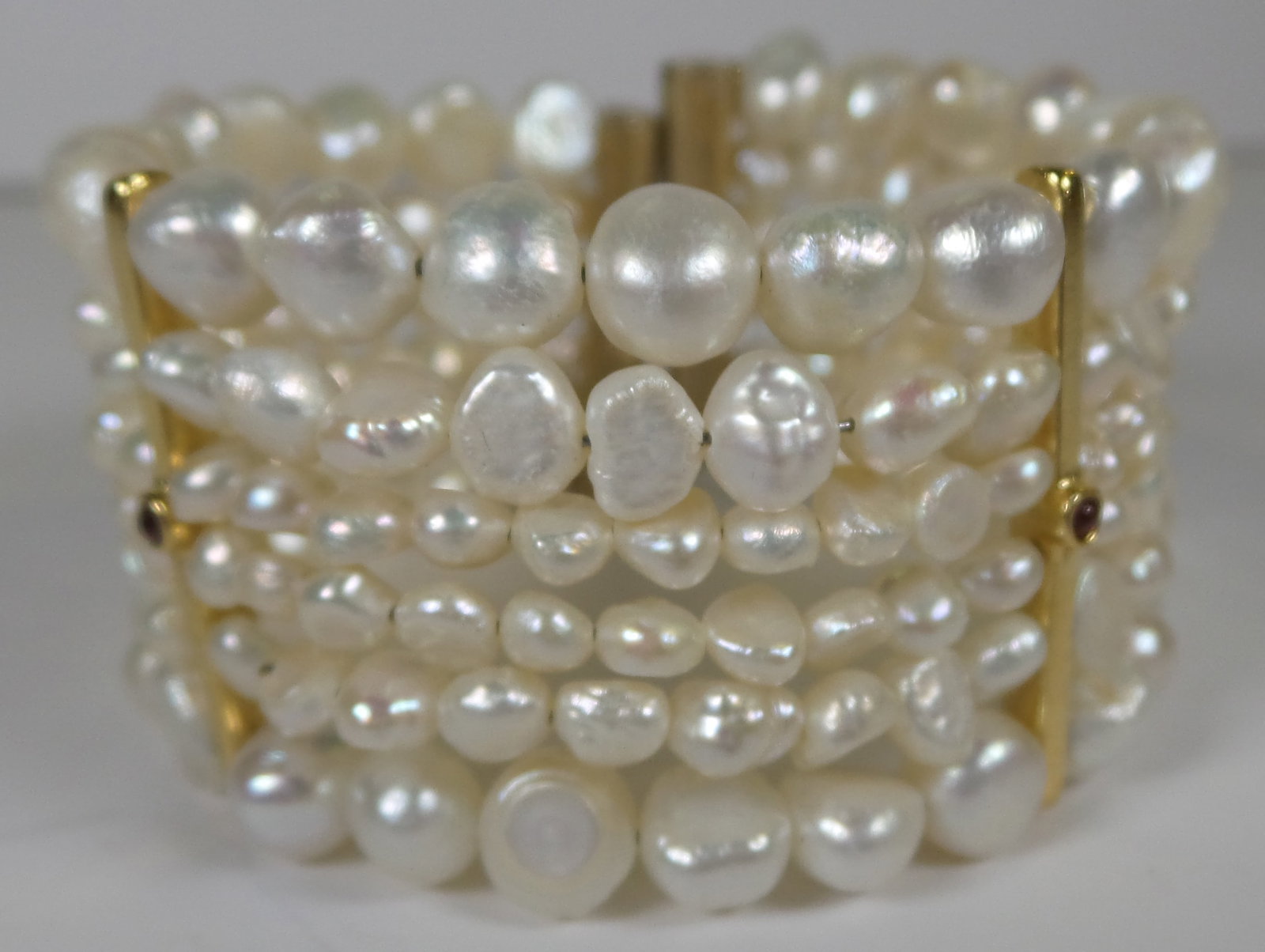 Rare 1980/90s FRANCESCA ROMANA Italy Pearl & Gemstone Bracelet (1 of 6)