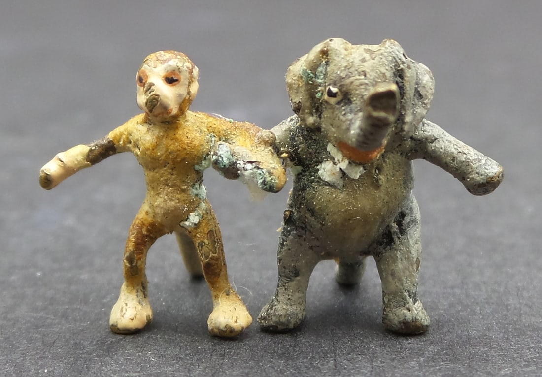 Antique Austrian Cold Painted Bronze "Elephant & Monkey" Figurine (1 of 5)