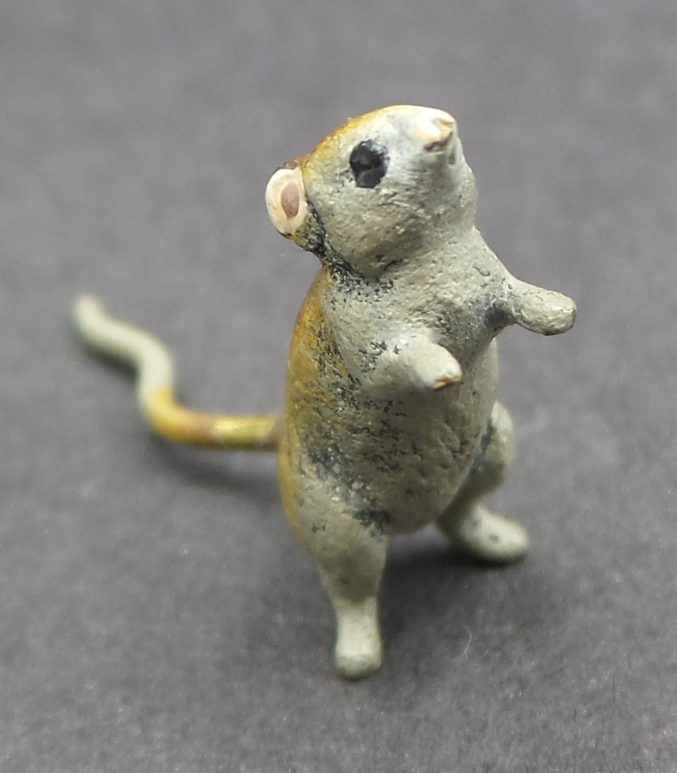 Antique Austrian Cold Painted Bronze "Mouse" Figurine (1 of 4)