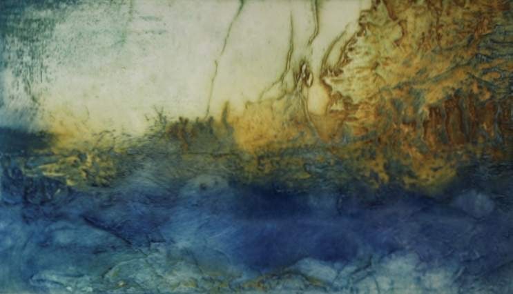 Vintage RUTH RODMAN "Early June I" Limited Edition Etching / Aquatint in Lucite Case (1 of 4)