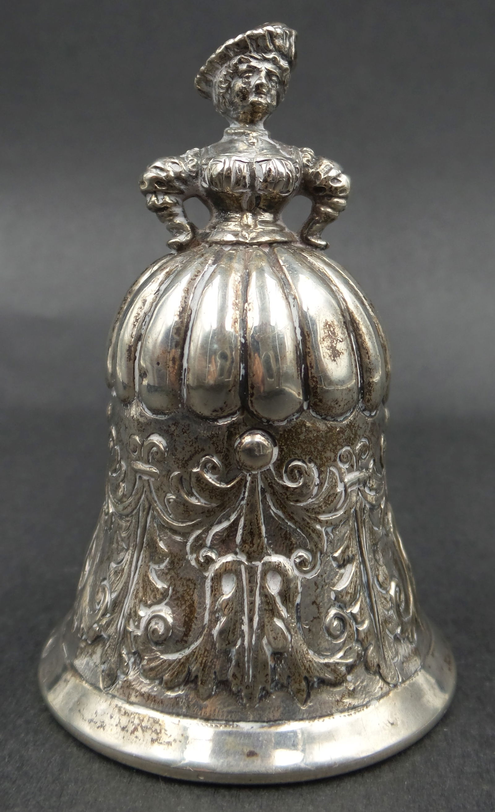 Rare Antique 18th or 19th Century HANAU Germany Figural 800 Silver Bell (1 of 7)