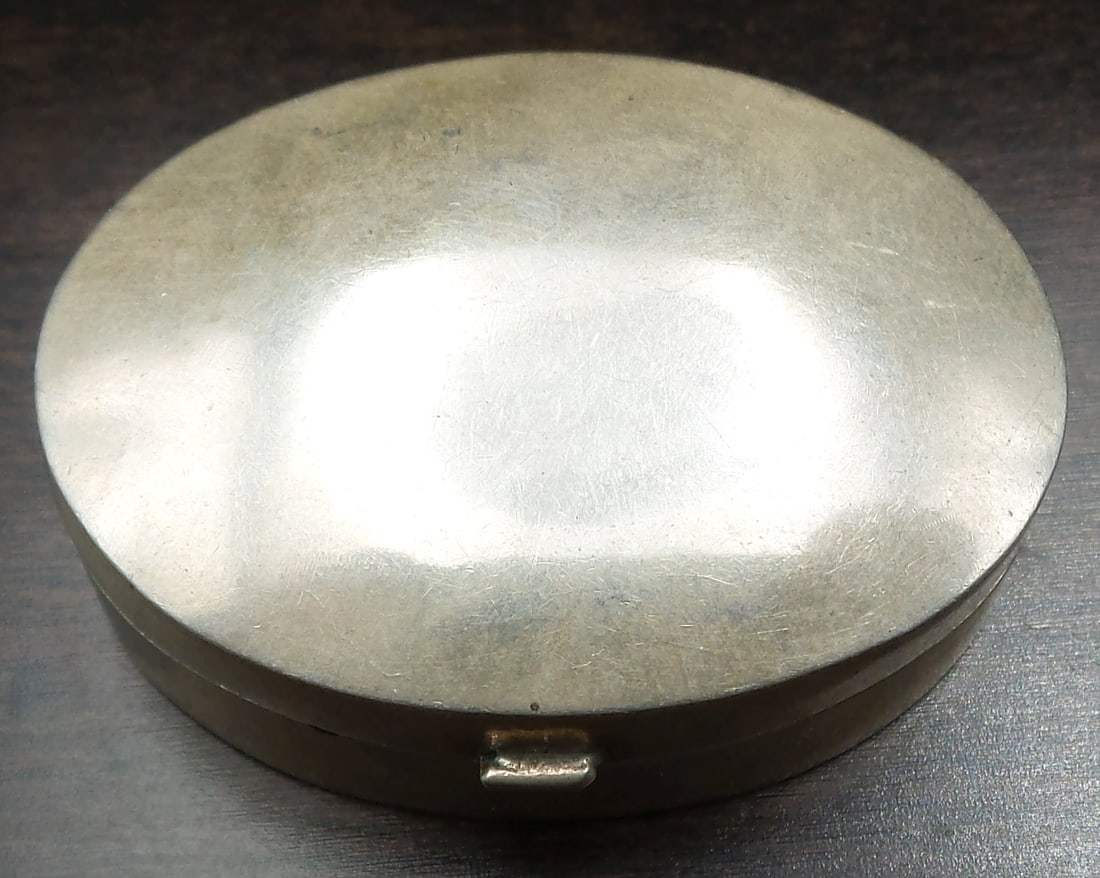 Stylish Vintage Mid-Century Oval Sterling Silver Pill Box (1 of 5)