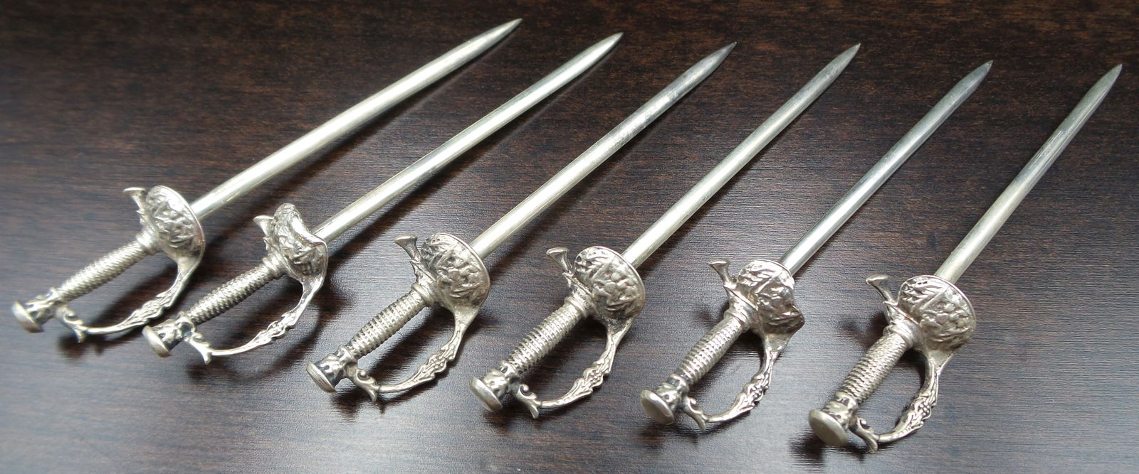 Set of 6 Vintage TIFFANY & CO Sterling Silver Cocktail Swords (1 of 5)