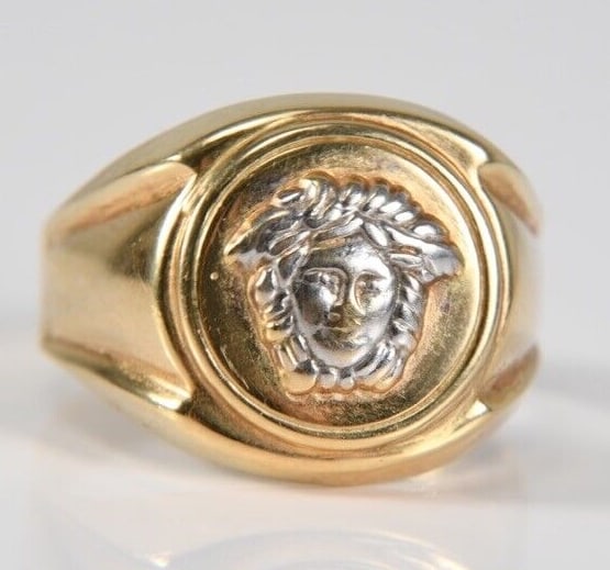 Vintage European 14K Gold VERSACE Style Medusa Head Ring (1 of 4)