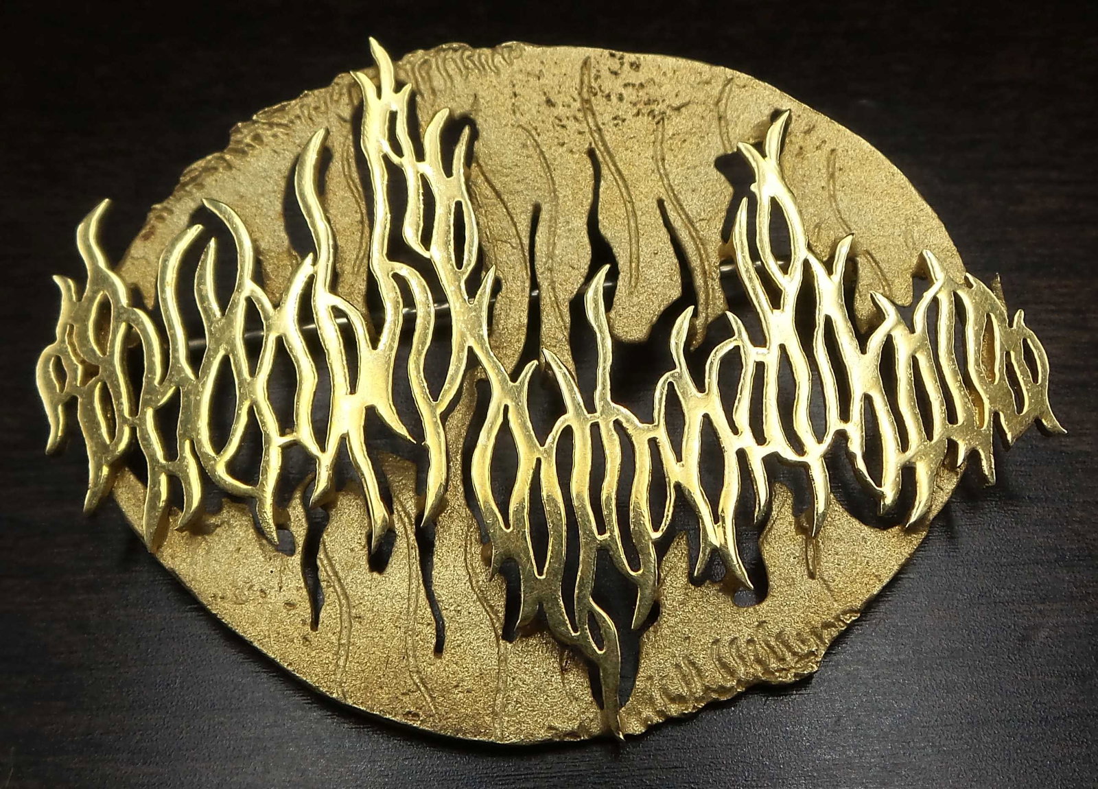 Mid-Century Modern Brutalist FRIEDRICH SPEIDEL Germany 18K Yellow Gold Brooch (1 of 6)