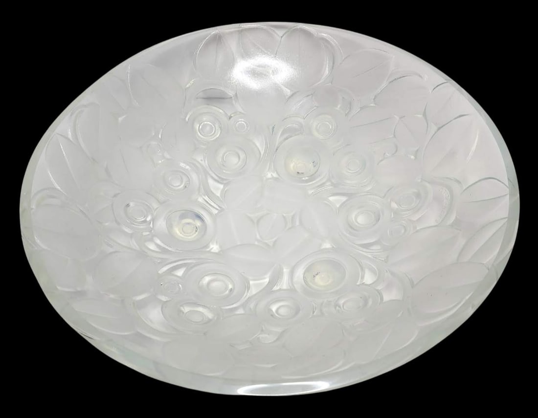 Vintage 1930s Art Deco ANDRE HUNEBELLE Opalescent Glass Center Bowl (1 of 5)