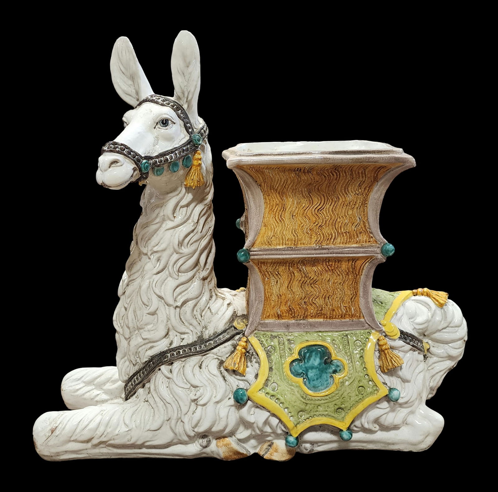 Very Rare & Large Vintage Handmade Italian Majolica Ceramic Lama Planter (1 of 12)