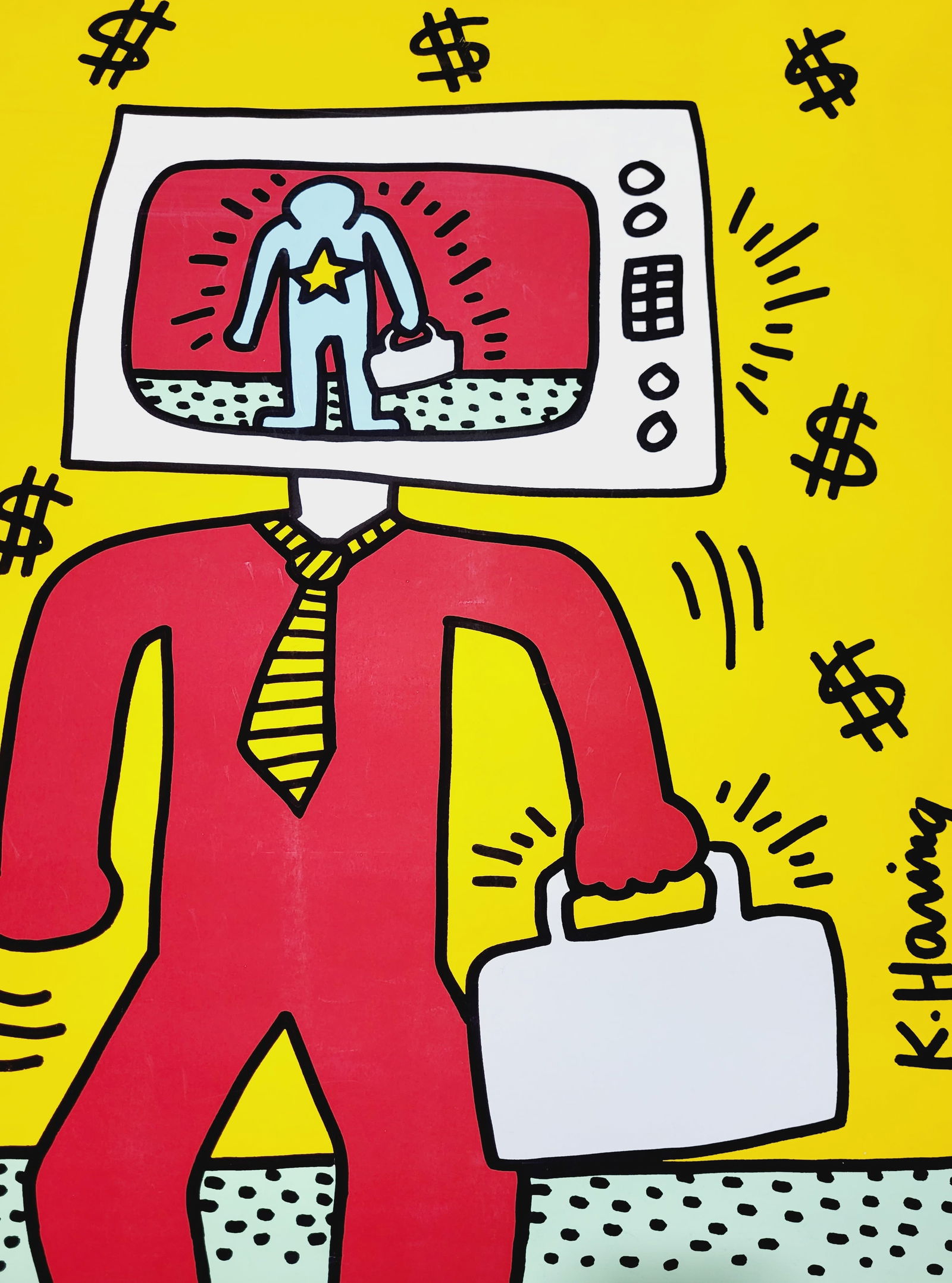 KEITH HARING (1958-1990) "Playboy 4" Lim. Ed. Screenprint Poster (1 of 2)