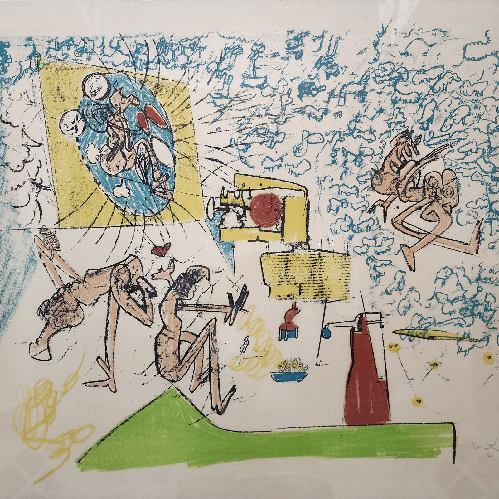 ROBERTO MATTA (Chilean, 1911-2002) 1972 Etching /w Aquatint "Les Oh Tomobiles" (1 of 5)