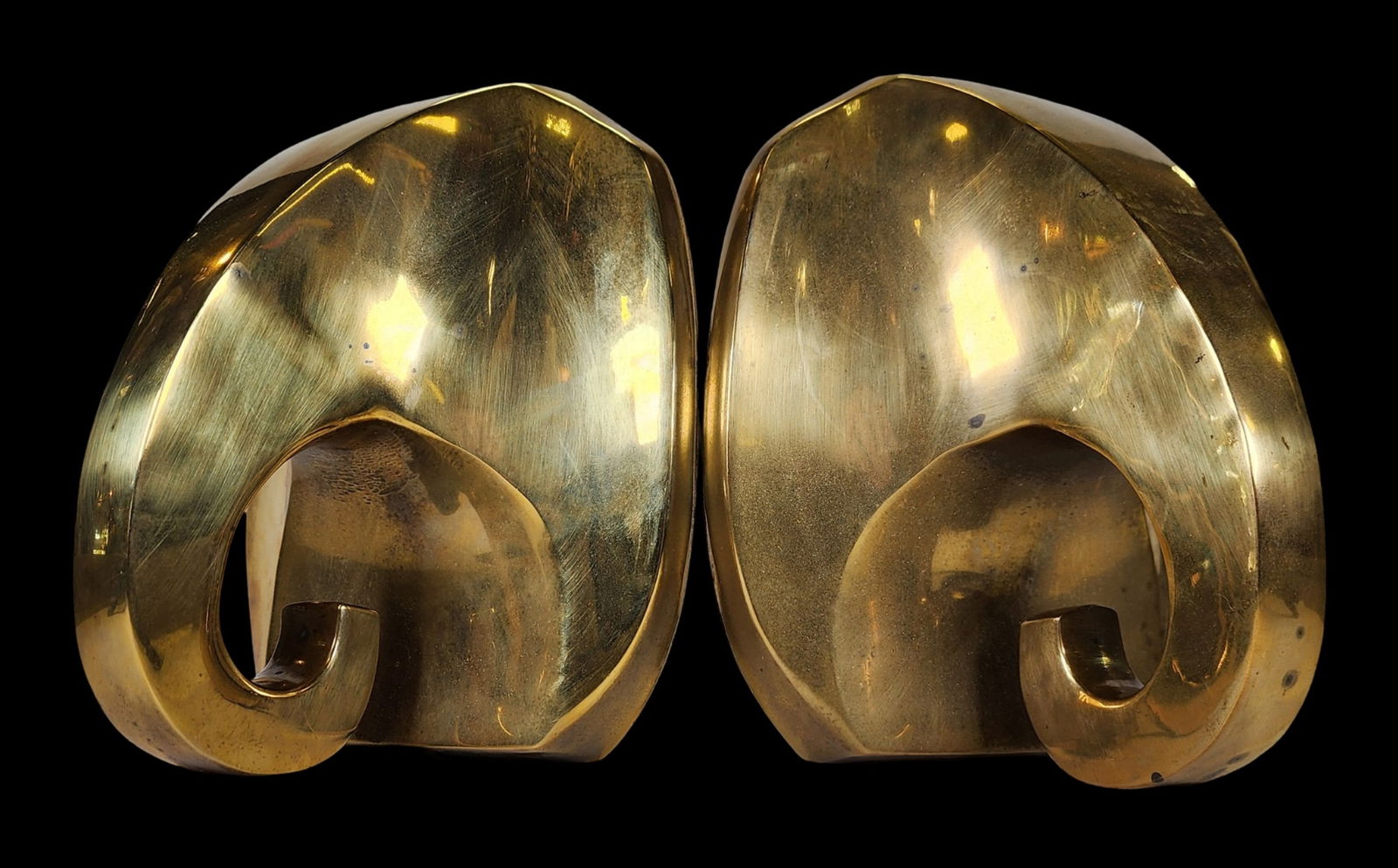 Vintage 1983 DARA INTERNATIONAL Hollywood Regency Style Brass Elephant Head Bookends (1 of 7)
