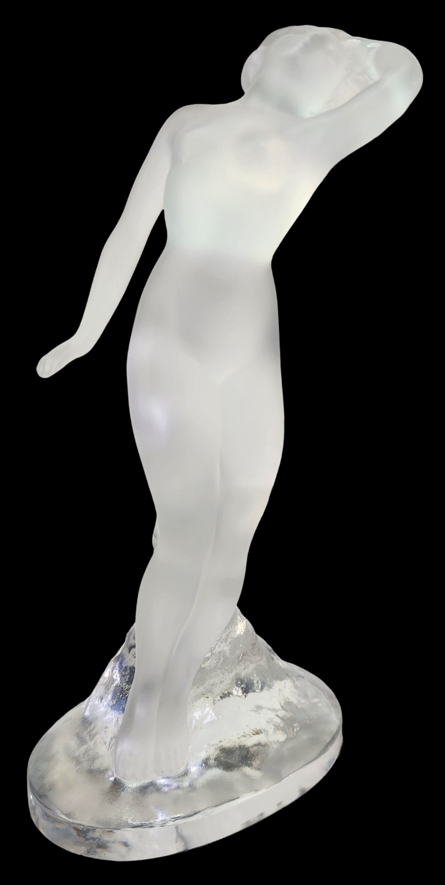 Vintage LALIQUE France "Danseuse Bras Baisse" Frosted Crystal Statuette (1 of 13)