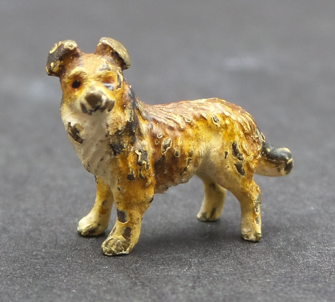 Antique Austrian Cold Painted Bronze "Sheperd Dog" Figurine (1 of 6)