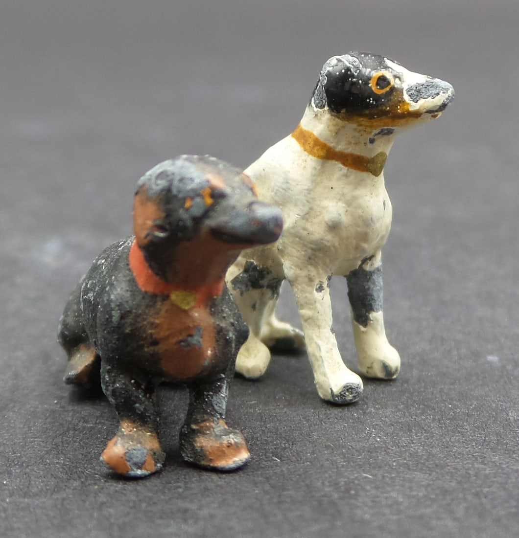 Antique Austrian Cold Painted Bronze "Pair of Dogs" Figurine (1 of 7)