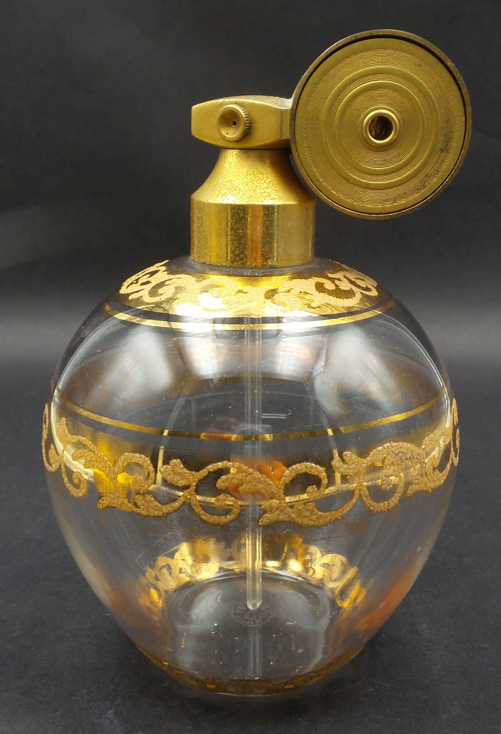 Very Rare Vintage MARCEL FRANCK BACCARAT Gold Painted Crystal Perfume Bottle (1 of 8)