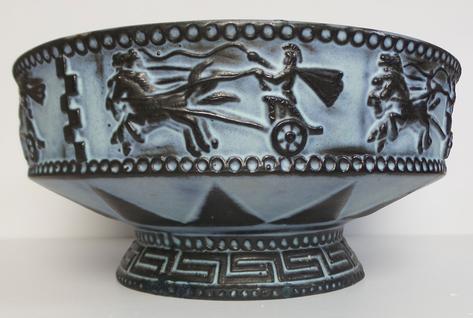 Large Antique GMUNDNERKERAMIK Austria Greek Style Ceramic Bowl (1 of 5)