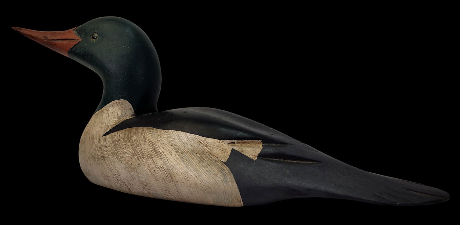 Vintage GARY LOWENTHAL Hand Carved & Painted Wood Merganser Duck Decoy (1 of 11)