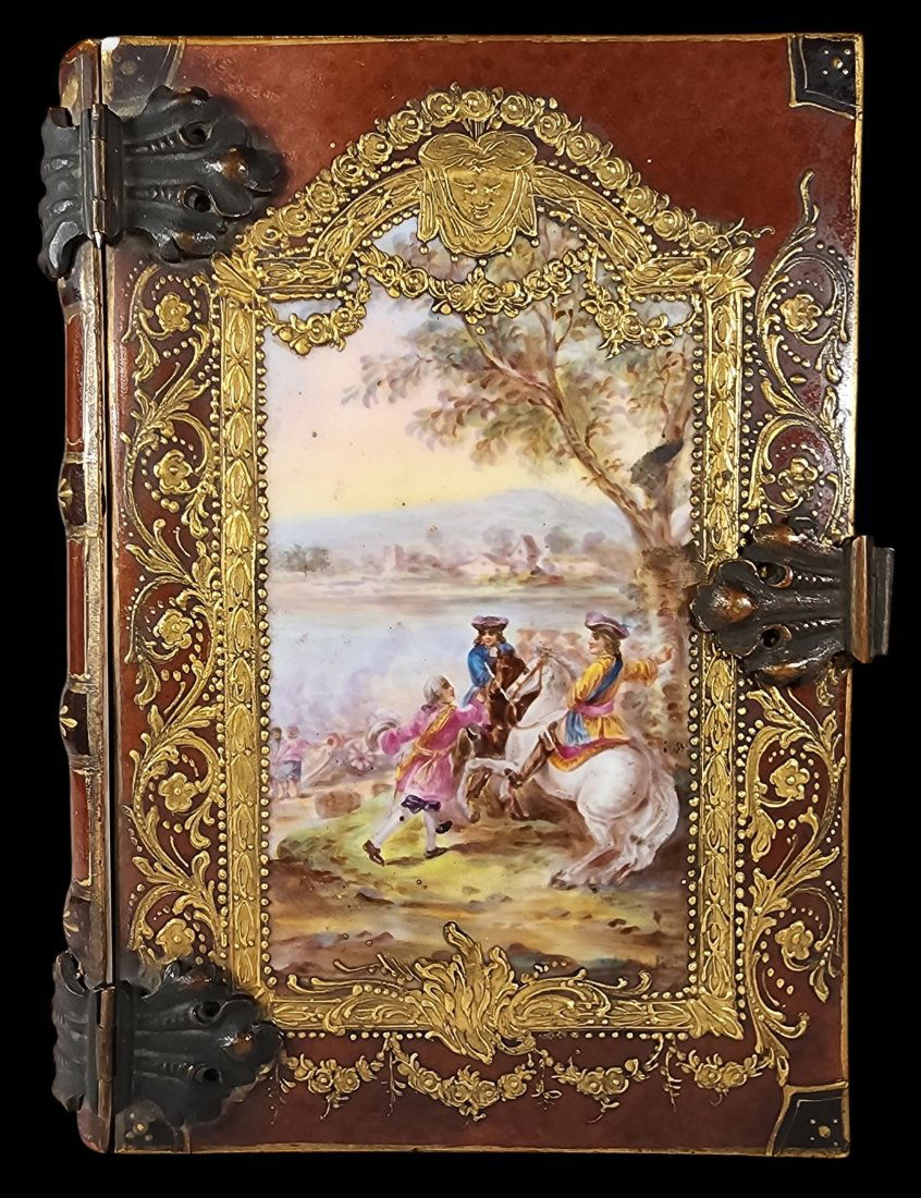 Rare Antique 19th Cent. French Hand-Painted Porcelain "Book" Jewelry Box (1 of 15)