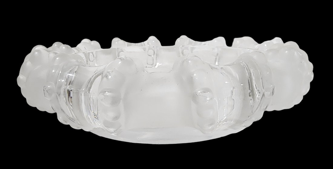 Large LALIQUE France Crystal Cigar Ashtray "Cannes" Octopus Pattern (1 of 8)