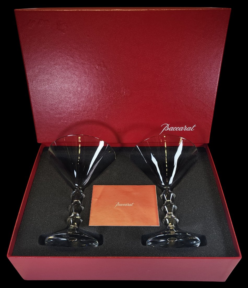 Pair of BACCARAT Vega Crystal Martini Glasses in Original Presentation Box (1 of 5)