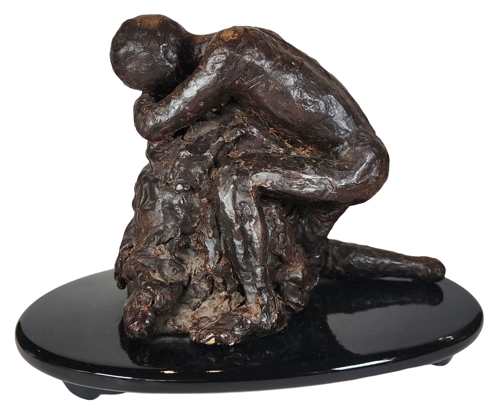 Very Unusual Mid-Century Brutalist Sculpture of a Kneeling Man (1 of 11)