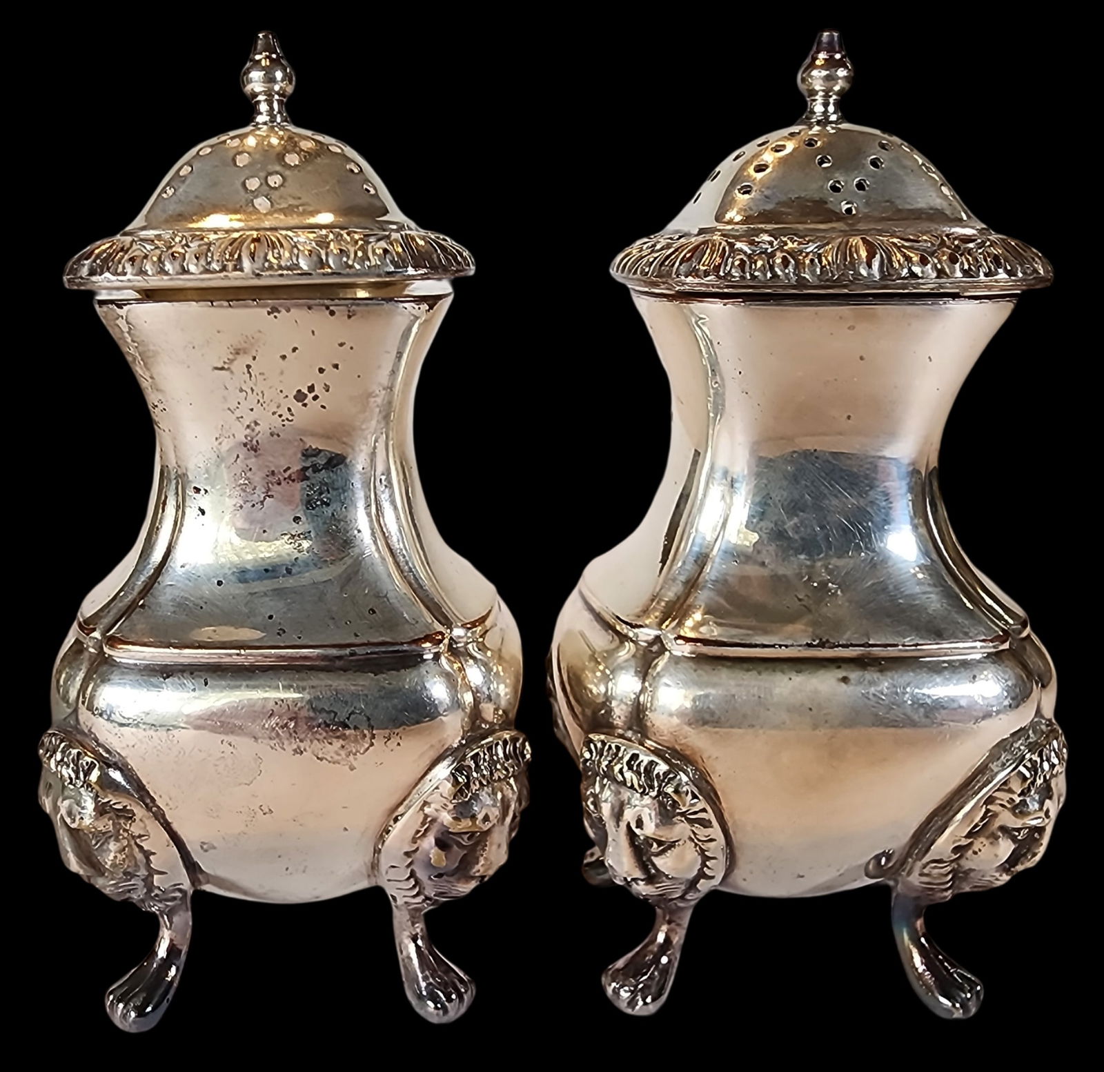 Pair of Antique Silverplate Condiment Shakers (1 of 6)