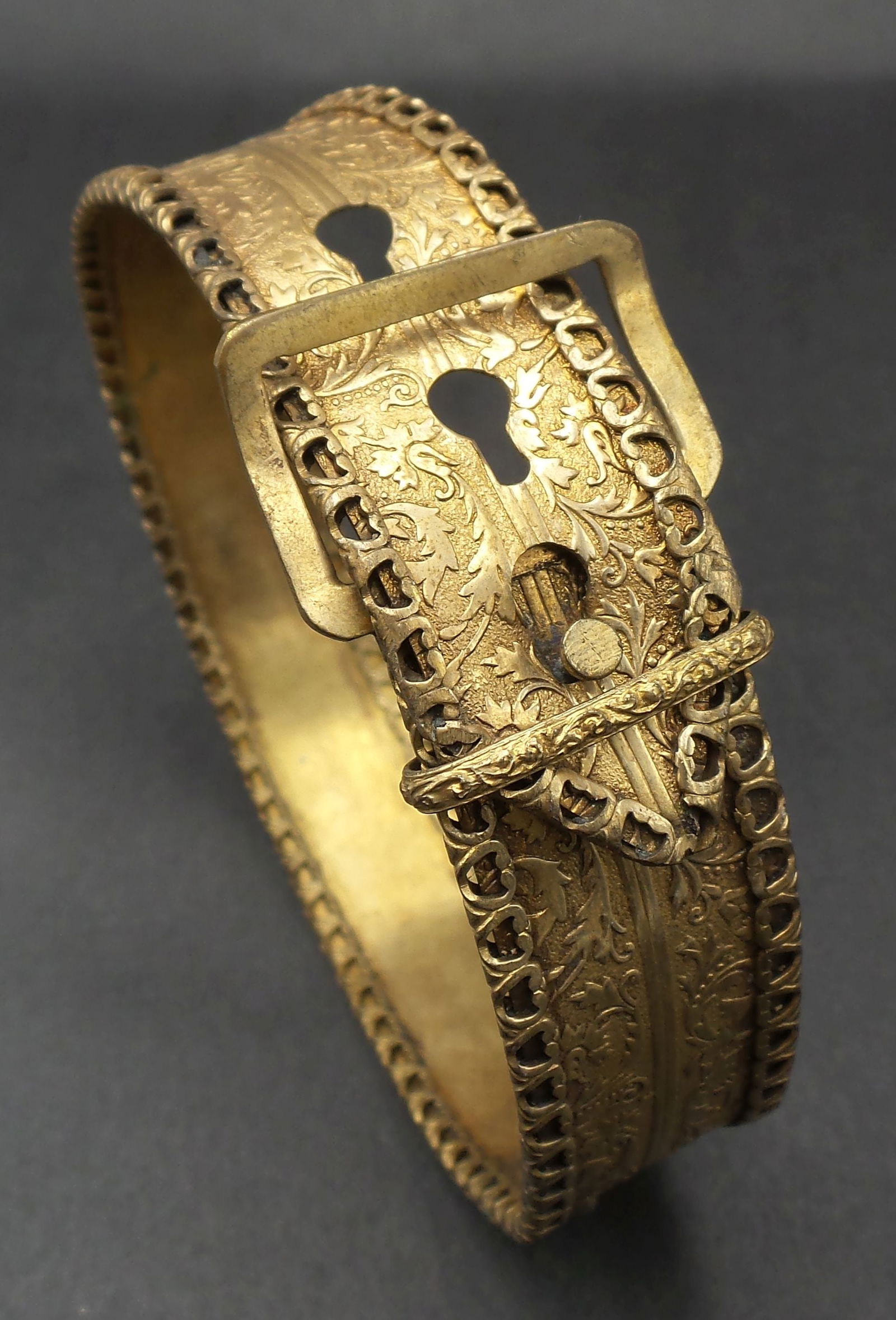 Rare 1930/60s AIDA at La Scala Italy Opera Costume Jewelry Belt Style Brass Choker Necklace attrib. (1 of 8)