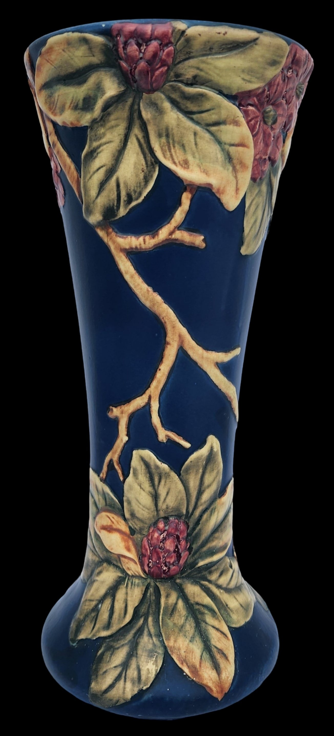 Vintage Art Nouveau WELLER Flemish Blue Ceramic Floor Vase (1 of 7)