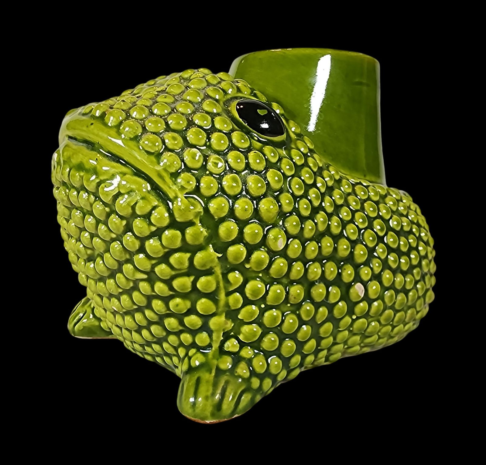 Rare Vintage Italian Green Majolica Ceramic Frog Planter (1 of 8)