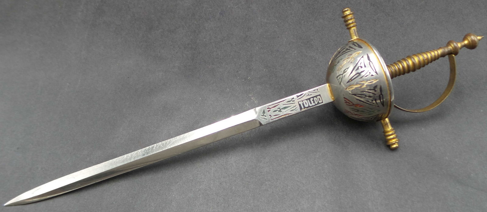 Vintage Toledo Spain Steel & Brass Toledo Sword Letter Opener (1 of 4)