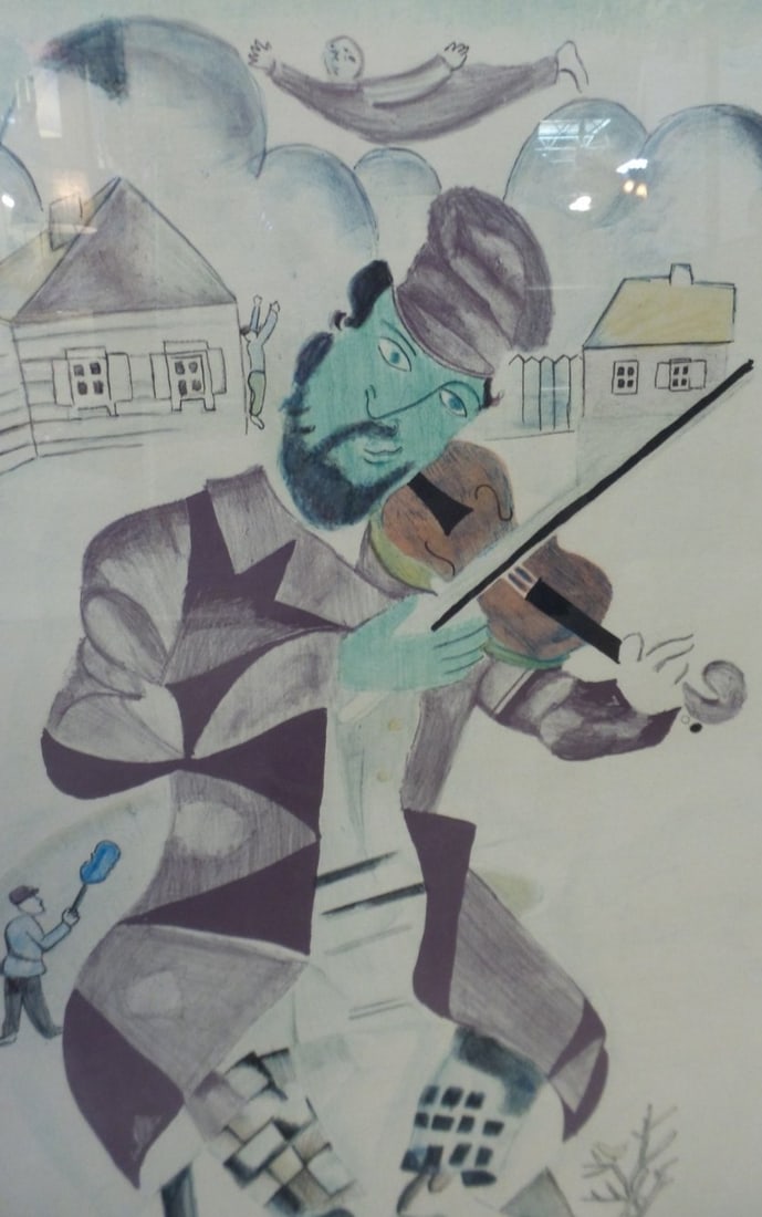 Vintage MARC CHAGALL Lithograph "Green Violinist" - Signed (1 of 4)