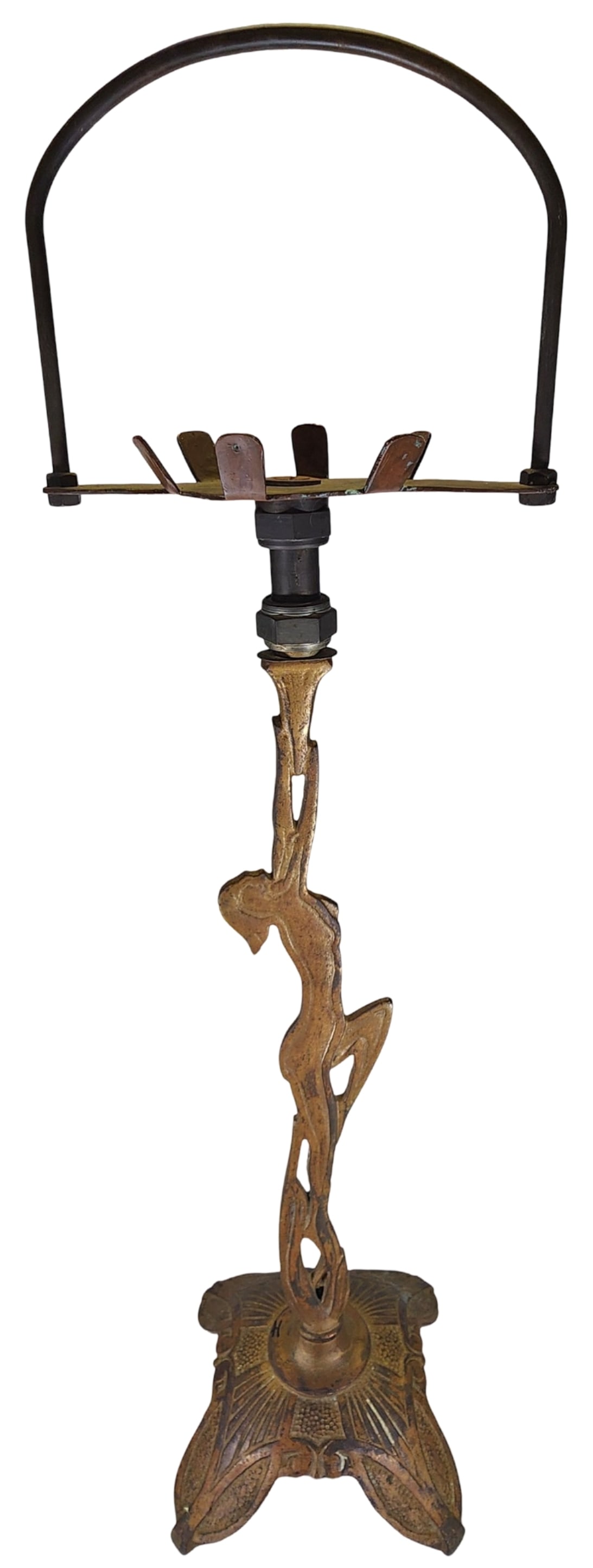 Vintage ca. 1930 Art Deco Solid Brass/Bronze Figural Ashtray Stand (1 of 9)